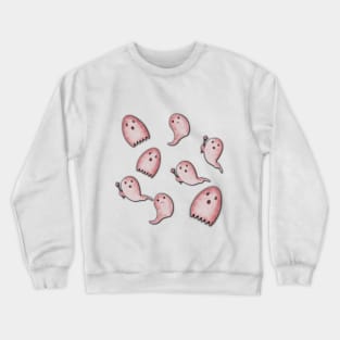 Pink Ghost Cute Spooky Hoodie Crewneck Sweatshirt